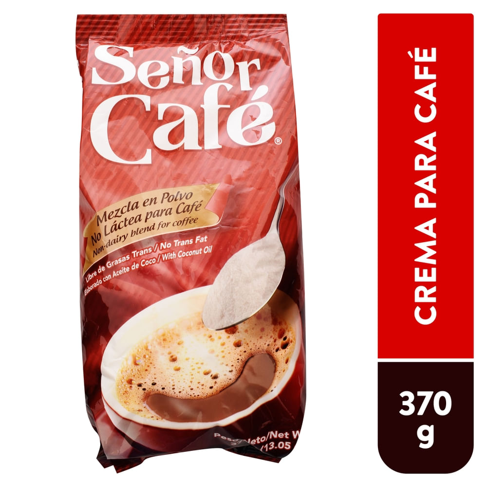 Sr Cafâ Crema para café Señor Café no láctea y elaborada con aceite de coco 370 g