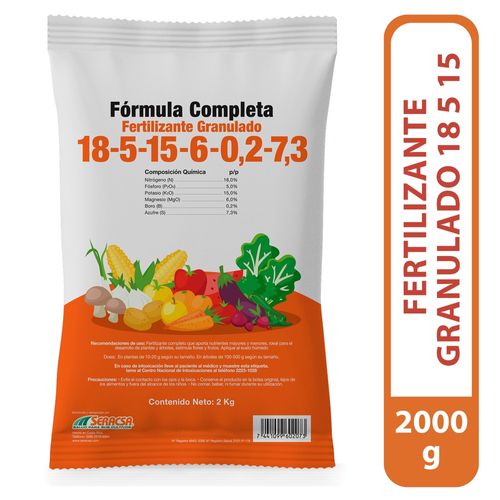 Fertilizante Happy Plant Granulado Seracta Fórmula Completa  18-5-15-6-0.2-7.3