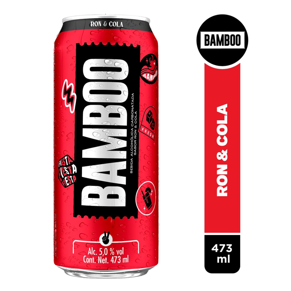 Bamboo Bebida Alcoholica Preparada Ron Cola 473 ml