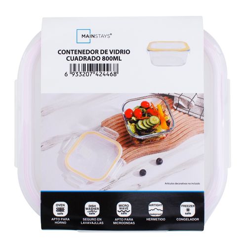 Mainstays Hermetico Cuadrado 800 Ml