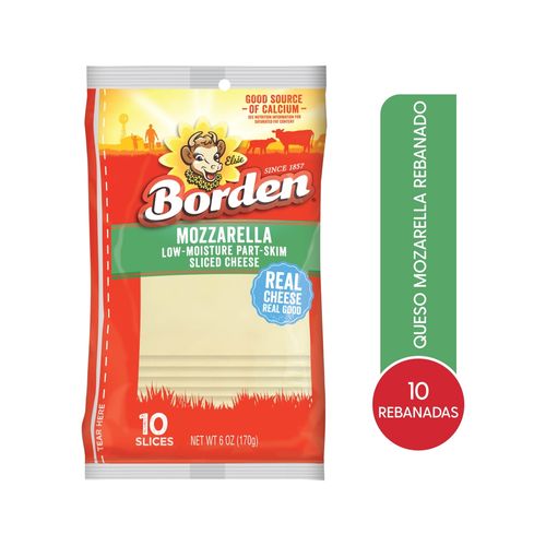 Queso Mozzarella Borden 10 rebanadas - 170 g