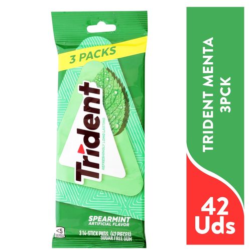 Trident 3pack Spearmint 42unds 80gr