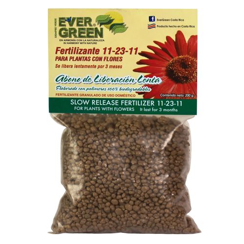 Fertilizante granulado Ever Green liberación lenta para plantas con flores - 200 g
