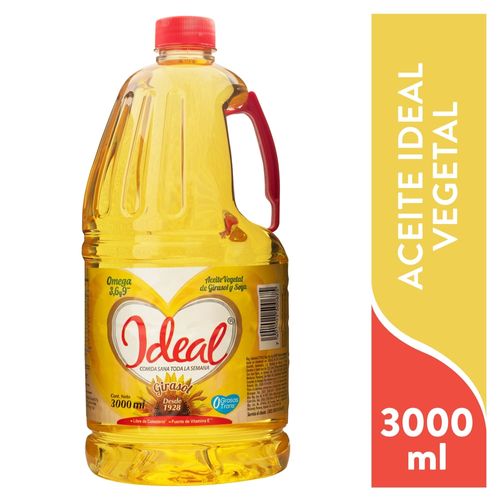 Aceite Vegetal Ideal de girasol y soya - 3000 ml