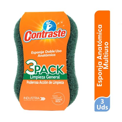 Esponja El Contraste Anatómica Multiuso - 3 Pack