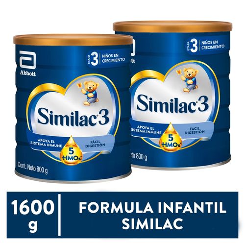 Fórmula Infantil Similac® 3, Niños En Crecimiento 2 Pack - 800g