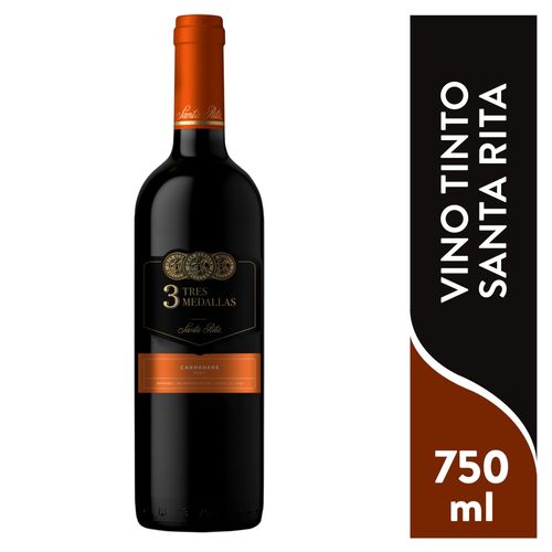 Vino Tinto Santa Rita 3 medallas Carmenere - 750 ml