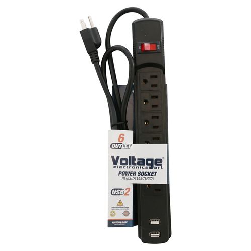 Regleta Voltage Multiple con 2 puertos USB
