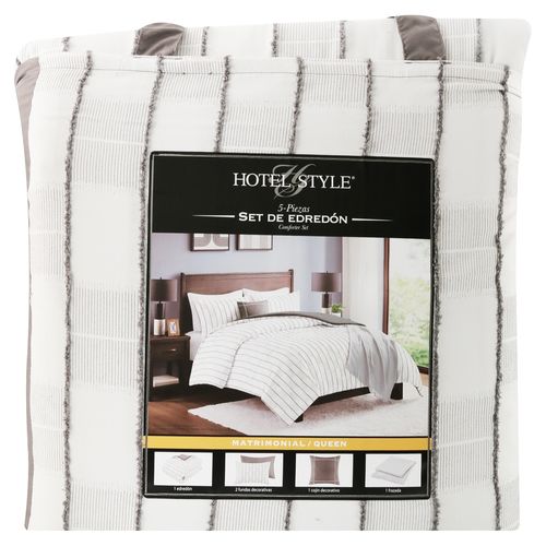 Edredón Hotel Style sutton color gris - 5 Pzas