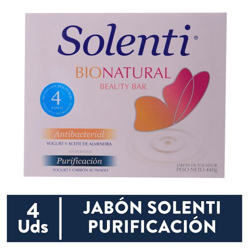 Jabón de Tocador Solenti Bionatural Yogurt y Aceite de Almendra 4 Pack - 440 g