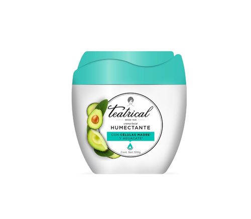 Crema Facial Teatrical Humectante Células Madre y Aguacate- 100 g