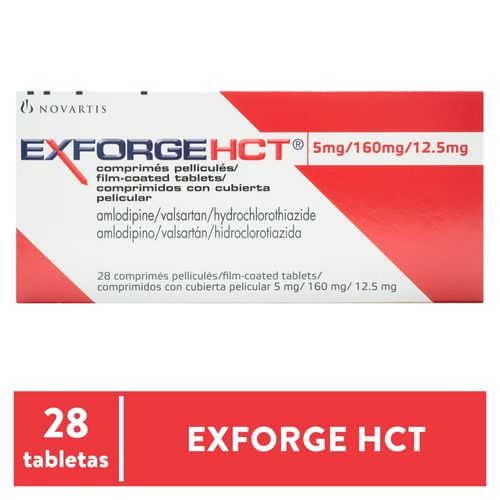 Exforge Htc 5 mg/160 mg/12,5 mg caja 28 comprimidos - Precio indicado por caja