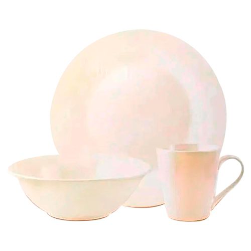 Vajilla Mainstays de porcelana blanca - 12 Pzas