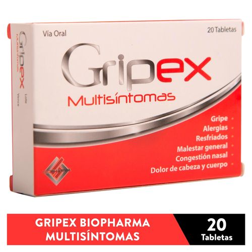 Gripex multisíntomas caja 20 comprimidos - Precio indicado por comprimido