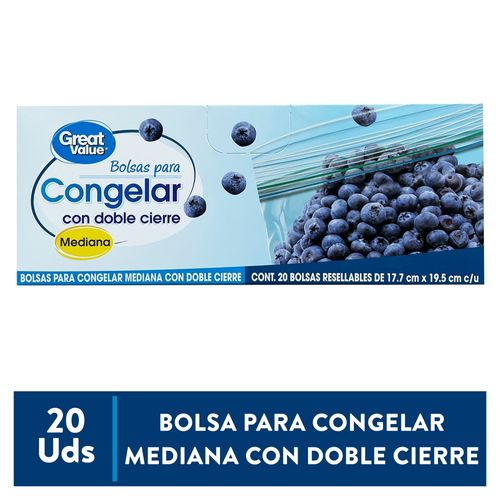 Bolsa Great Value, Para Alimentos Sándwich - 20 uds