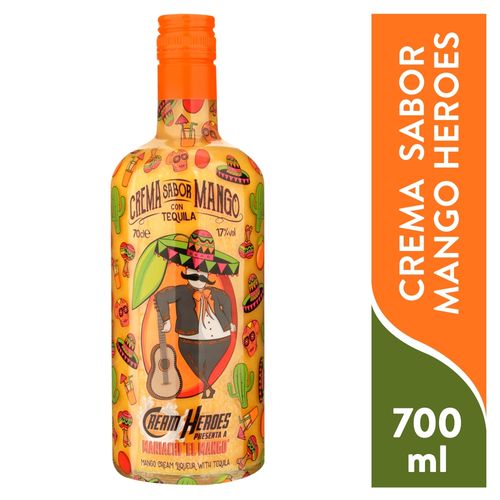 Licor en crema Heroes con tequila sabor mango - 700 ml