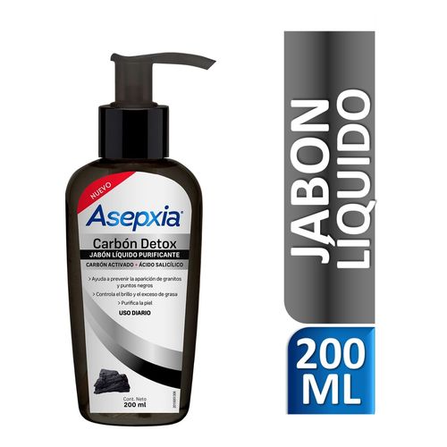 Jabón Facial Asepxia Carbón Detox – 200 ml