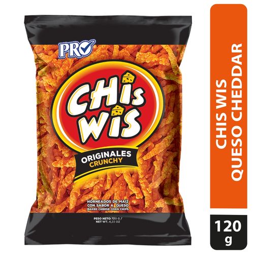 Snacks Pro chiswis Queso Cheddar -120 g