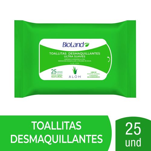 Toallitas Desmaquillantes Bioland Extra Suaves - 25 unidades