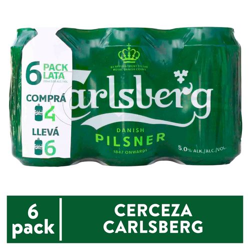 Cerveza Carlsberg en lata 4 más 2 - 1980 ml