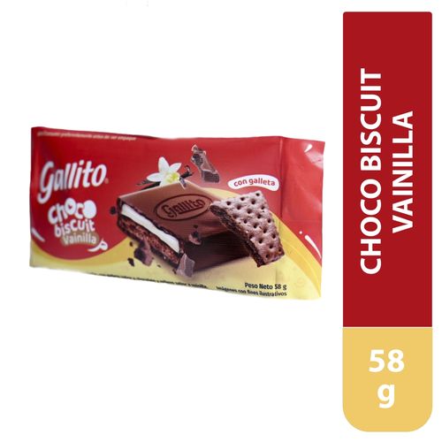 Choco biscuit Gallito vainilla - 58 g