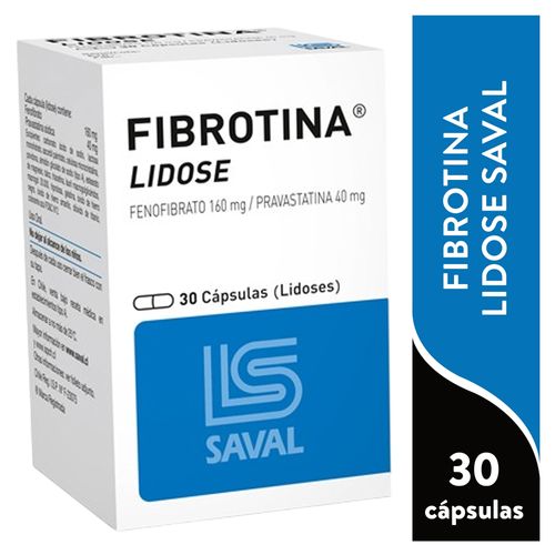 Fibrotina lidose 160 mg caja 30 cápsulas - Precio indicado por cápsula