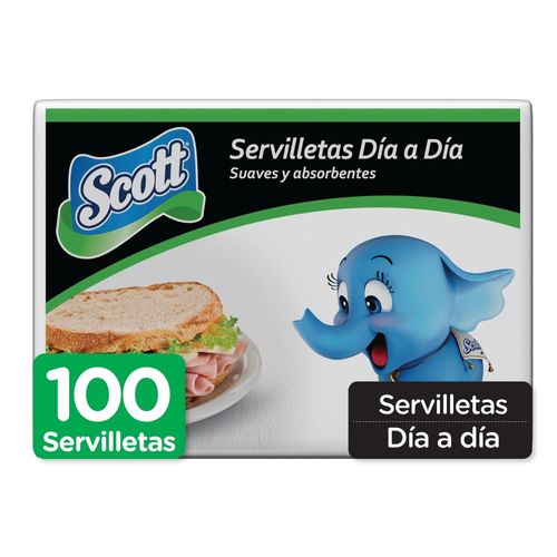 Servilletas de Papel Scott Blanca Cuadrada - 100 Hojas
