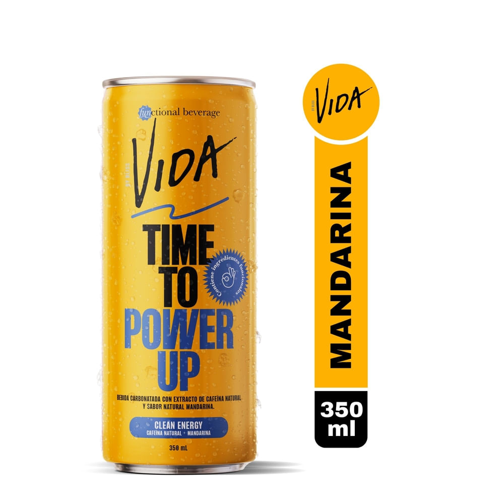 Vida Bebida carbonatada cafeína mandarina 350 ml