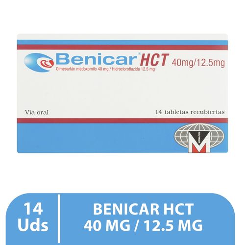 Benicar Hct Menarini 40/12.5 Mg X 14 Tabletas