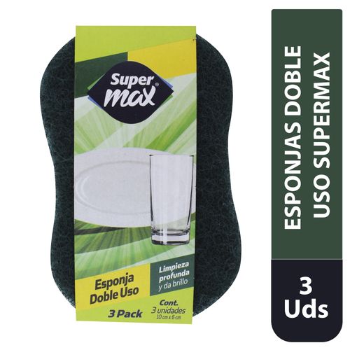 Esponjas Doble Uso Supermax 3 Unidades