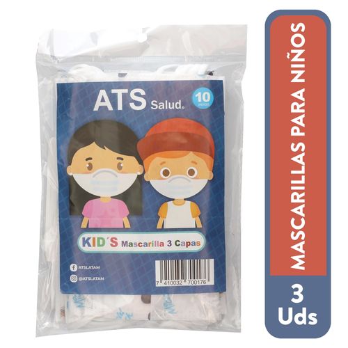 Mascarillas ATS Salud 3 capas kids - 10 Uds