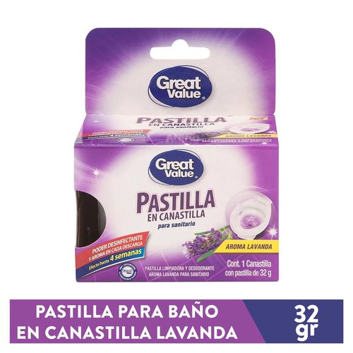 Pastilla Great Value En Canastilla Para Sanitario Aroma Lavanda - 32 g