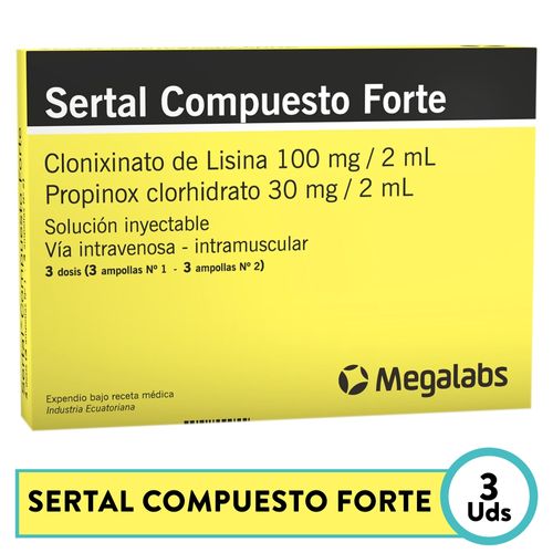 Sertal Compuesto Forte 2 ml caja 3 ampollas - Precio indicado por ampolla inyectable