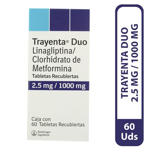 Trayenta duo caja 60 tabletas recubiertas - Precio indicado por caja