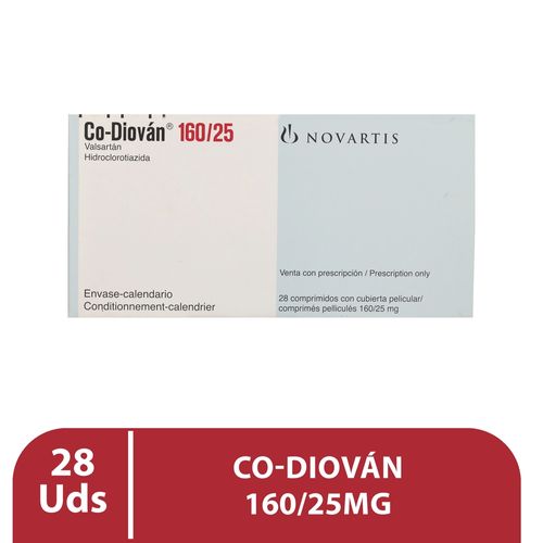 Co-Diovan Novartis 160/25 Mg X 28 Tabletas