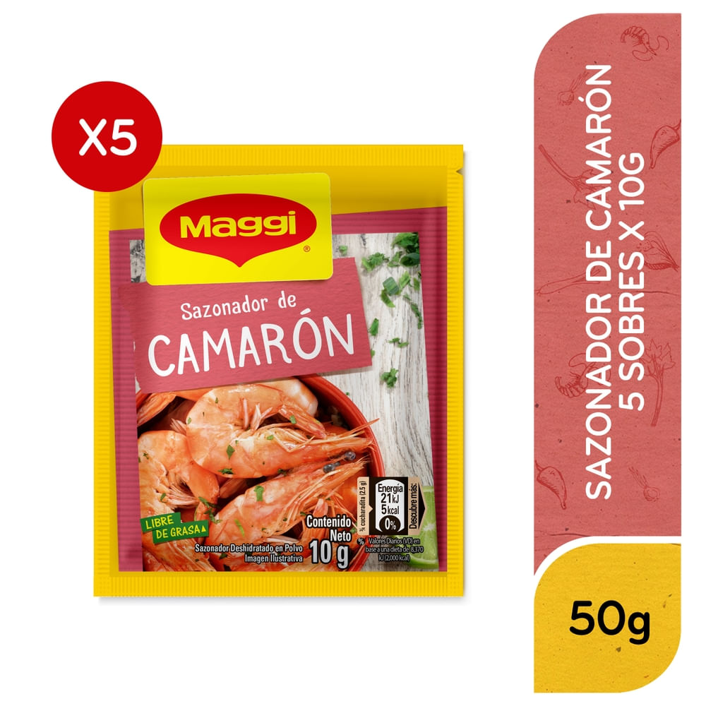 Maggi Consomé de Camarón 5 Sobres 50 g