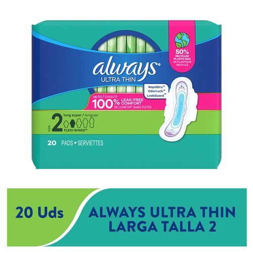 Toallas y Tampones Always Always Ultrathin Larga Talla 2 De 20u