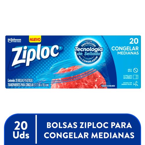Bolsa Reutilizable Ziploc Para Congelar Medianas - 20 Uds