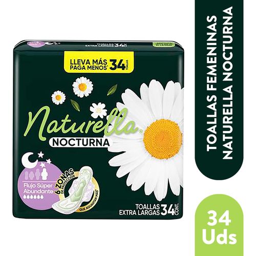 Toallas sanitarias Naturella nocturna larga - 34 uds