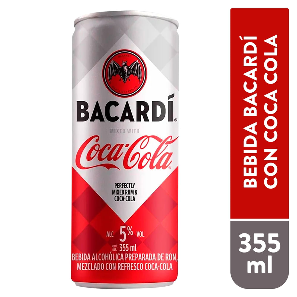 Bacardi Coca Cola Bebida Preparada Ron Bacardi & Coca Cola Mixed 355 ml