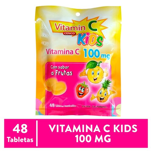 Vitamina C Kids 100 mg caja 48 tabletas - Precio indicado por caja