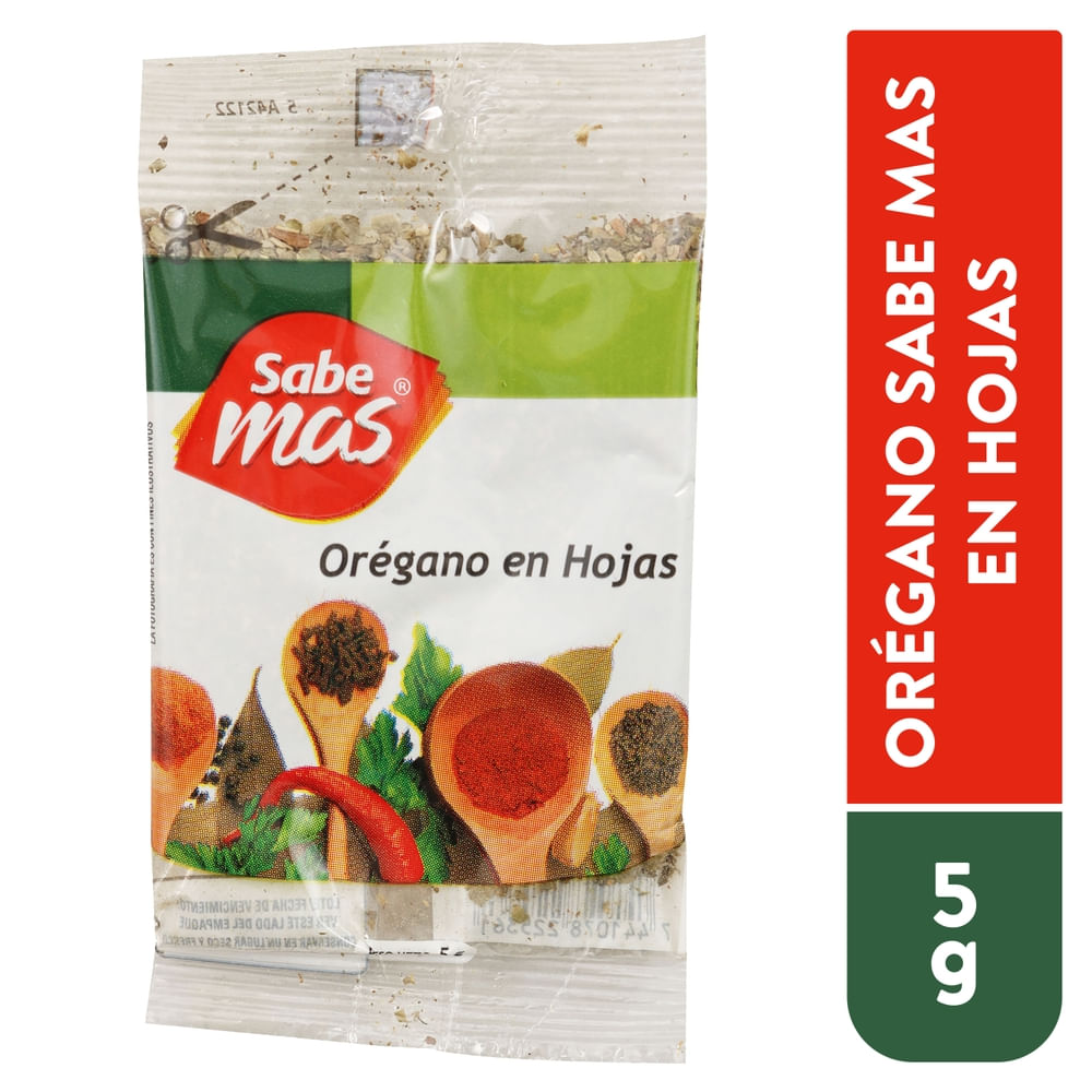 Sabemas Orégano En Hojas 5 g