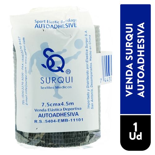 Venda Autoadhesiva Surqui Negra, Precio indicado por unidad