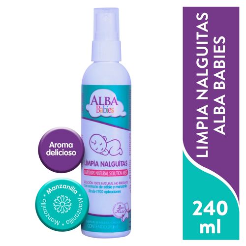Limpia Nalguitas Alba Babies, Con Sábila Y Manzanilla -240ml