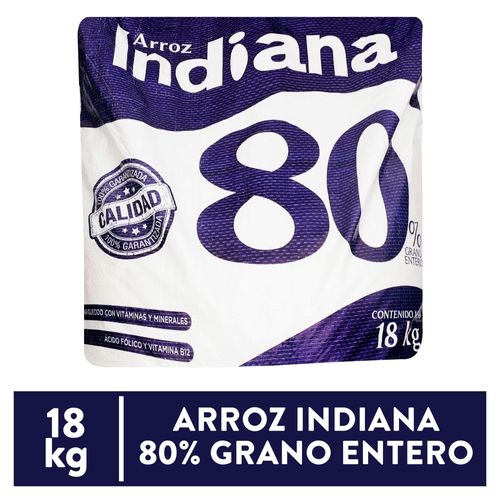 Arroz Indiana 80% grano entero saco - 18 kg