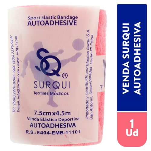 Venda Autoadhesiva Surqui 7.5cm x 4m Rosada, Precio indicado por unidad