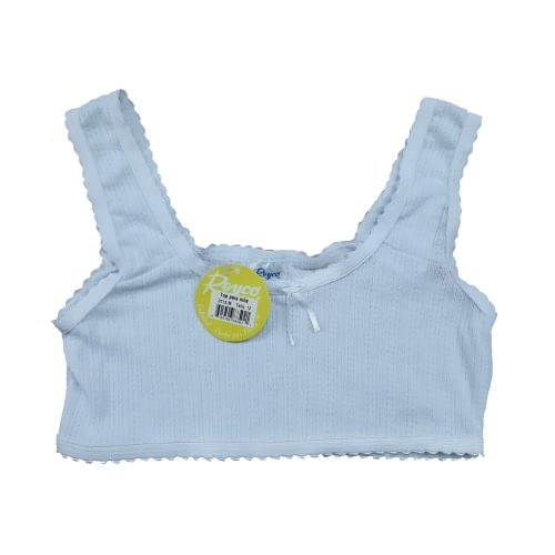 Top Blanco Reyco, con forro interior. Para Niña -Talla 14