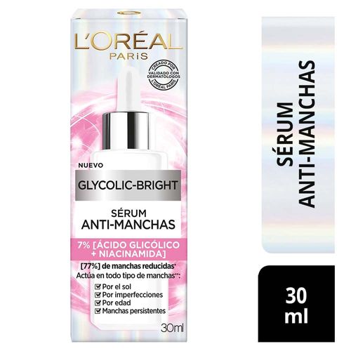 Sérum Facial L´Oreal Antimanchas con Ácido Glicólico 30 ml