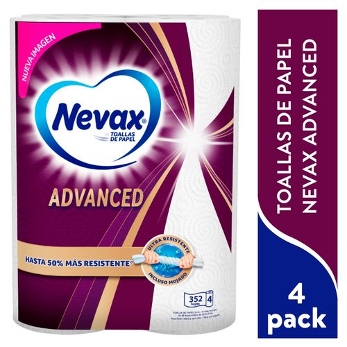 Toallas de Papel Nevax Advanced 4 Pack - 814 g