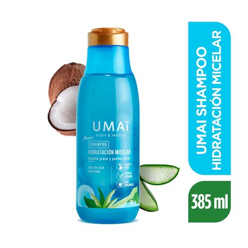 Shampoo UMAI Hidratación Micelar Cabello dañado y seco - 385 ml